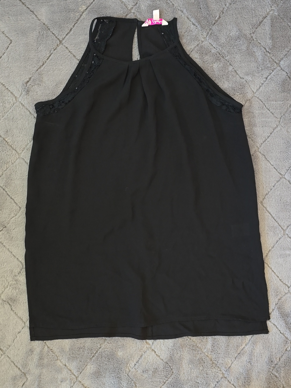 Candie's Black Lace-Trim Halter Camisole